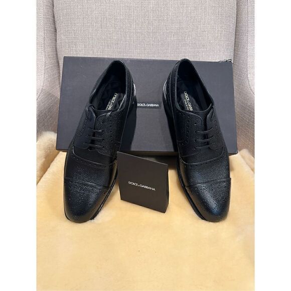 Dolce & Gabbana Men’s lace-ups black dress leather shoes size 8, NIB main image 14